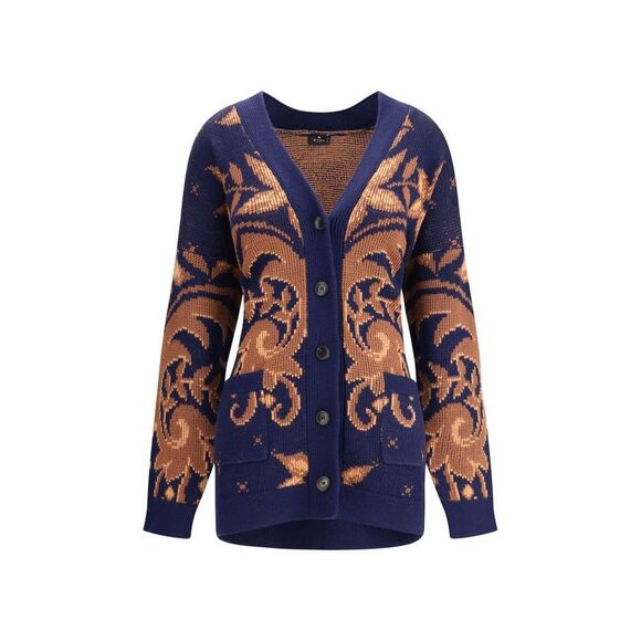Etro Sweaters - Etro Multicolor Wool Women's Cardigan